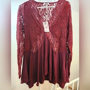 Long Sleeve Lace Blouse